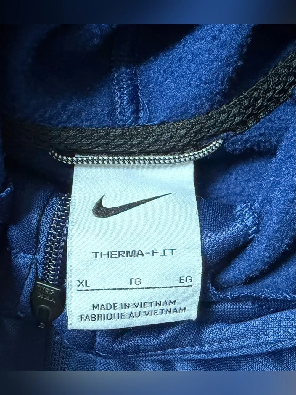 Nike Boys Size XL Full Zip Hoodie Blue Sweatshirt Therma Fit